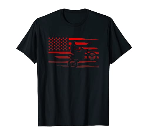 Ropa de bici de la suciedad de la bandera estadounidense - Dirt Bike Camiseta
