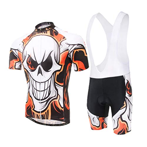 Ropa de Ciclismo Equipos de Ciclismo al Aire Libre para Hombres Bicicleta Ropa Deportiva Camisa de Manga Corta de Verano + Pantalones Cortos con Correa Talla L Color 1103