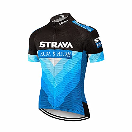 Ropa de ciclismo Maillot Ciclismo Hombre completo camiseta + pantalones cortos 5D Gel Acolchado - Mod01 Azul - XL