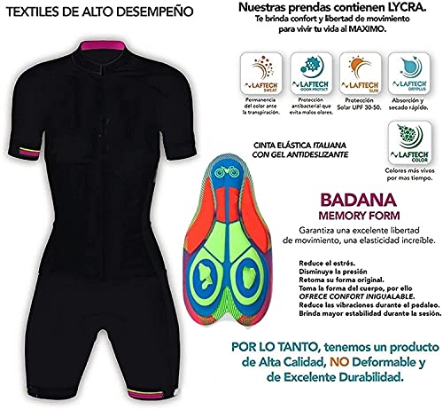 Ropa de Ciclismo Triatlón Jersey de Ciclismo de Mujer Jersey Sports One Piece Sports Triathlon Lycra Sitio de Manga Corta Set de Camisa Siamese (Color : K1382, Size : 3X L)