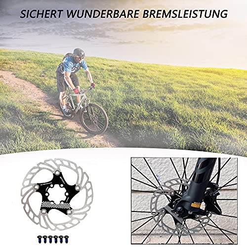 Rotor de freno de disco para bicicleta, 160 mm/180 mm/203 mm, rotor de 6 agujeros, accesorio para bicicleta (Negro 160 mm)