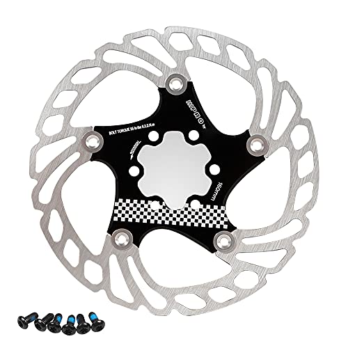 Rotor de freno de disco para bicicleta, 160 mm/180 mm/203 mm, rotor de 6 agujeros, accesorio para bicicleta (Negro 203 mm)