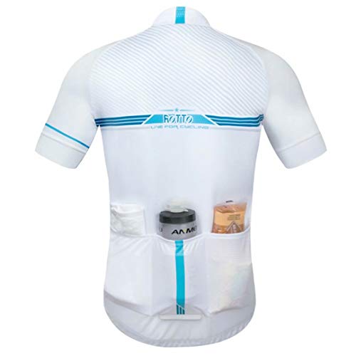 ROTTO Maillot Ciclismo Hombre Camiseta Ciclismo Manga Corta Maillot MTB Serie de línea Simple