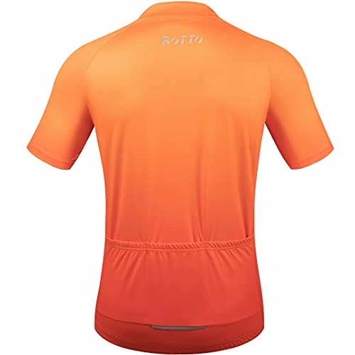 ROTTO Maillot Ciclismo Hombre Camiseta Ciclismo Manga Corta Ropa Ciclista para Bicicleta de montaña con Bolsillo…