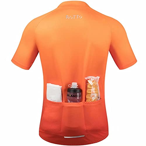 ROTTO Maillot Ciclismo Hombre Camiseta Ciclismo Manga Corta Ropa Ciclista para Bicicleta de montaña con Bolsillo…