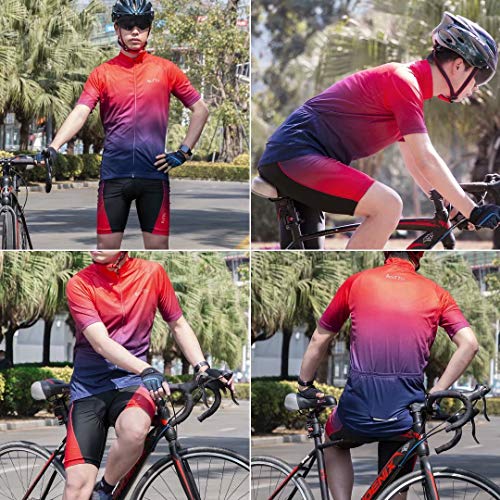 ROTTO Maillot Ciclismo Hombre Camiseta Ciclismo Manga Corta Ropa Ciclista para Bicicleta de montaña con Bolsillo