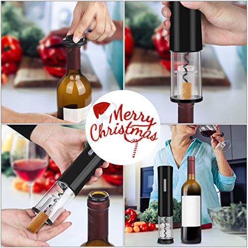 Rovtop 5 en 1 Sacacorchos Eléctrico Abrebotellas eléctrico de Automático de Acero Inoxidable Profesionalpara Vino/Cava Funciona con pilas 4 *AA (No Incluyen) Regalos Para Los Amantes Del Vino