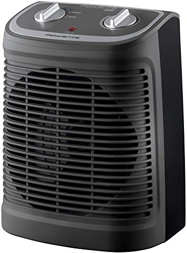 Rowenta Comfort Compact SO2330 - Calefactor Comfort Compact 2400W, función Silence, 2 velocidades, termostato mecánico función anti-heladas, ventilador aire frío, fácil transporte, negro