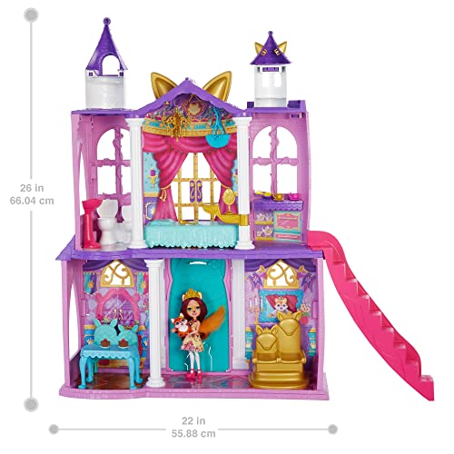 Royal Enchantimals Catillo del baile real con Felicity Fox y Flick Casa de juguete con muñeca, mascota y accesorios (Mattel HCG59)