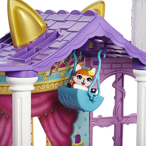 Royal Enchantimals Catillo del baile real con Felicity Fox y Flick Casa de juguete con muñeca, mascota y accesorios (Mattel HCG59)