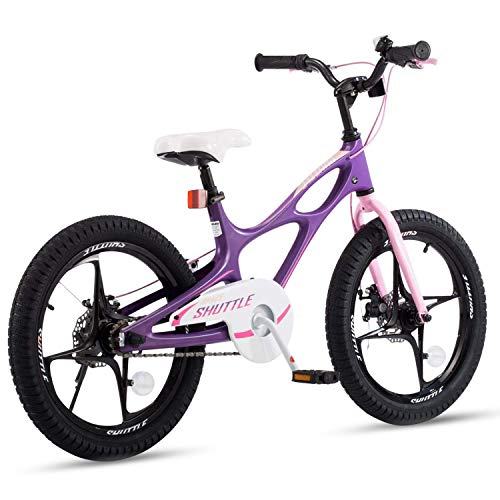 RoyalBaby Bicicleta Infantil para niños y niñas Bicicletas Infantiles Space Shuttle Ruedas auxiliares Bicicleta para niños Magnesio Bicicleta de Niño 16 Pulgadas Purple