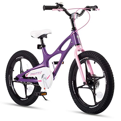 RoyalBaby Bicicleta Infantil para niños y niñas Bicicletas Infantiles Space Shuttle Ruedas auxiliares Bicicleta para niños Magnesio Bicicleta de Niño 16 Pulgadas Purple