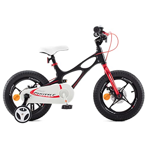 RoyalBaby Bicicleta Infantil para niños y niñas Bicicletas Infantiles Space Shuttle Ruedas auxiliares Bicicleta para niños Magnesio Bicicleta de Niño 16 Pulgadas Negro