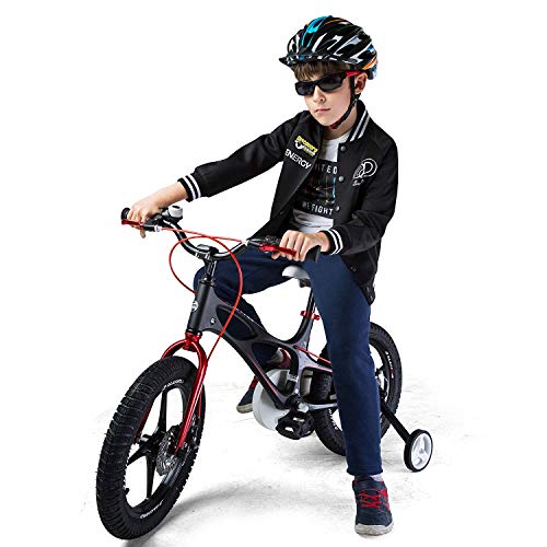 RoyalBaby Bicicleta Infantil para niños y niñas Bicicletas Infantiles Space Shuttle Ruedas auxiliares Bicicleta para niños Magnesio Bicicleta de Niño 16 Pulgadas Negro