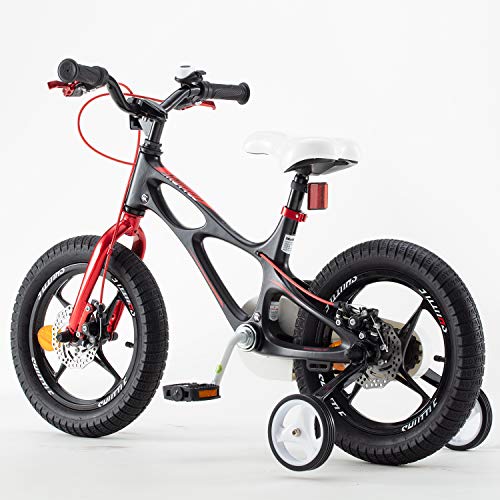 RoyalBaby Bicicleta Infantil para niños y niñas Bicicletas Infantiles Space Shuttle Ruedas auxiliares Bicicleta para niños Magnesio Bicicleta de Niño 16 Pulgadas Negro