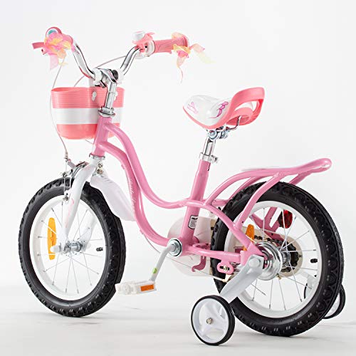 RoyalBaby Bicicleta para niños niña Little Swan Ruedas auxiliares Bicicletas Infantiles Bicicleta de Niño 12 Pulgadas Pink