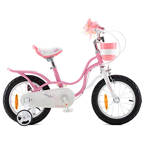 RoyalBaby Bicicleta para niños niña Little Swan Ruedas auxiliares Bicicletas Infantiles Bicicleta de Niño 18 Pulgadas Pink