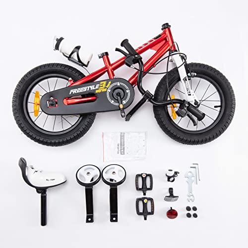 RoyalBaby Bicicletas Infantiles niña niño Freestyle BMX Ruedas auxiliares Bicicleta para niños 12 Pulgadas Rojo