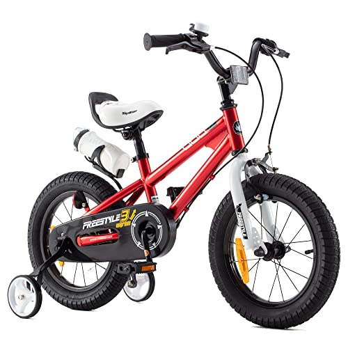 RoyalBaby Bicicletas Infantiles niña niño Freestyle BMX Ruedas auxiliares Bicicleta para niños 12 Pulgadas Rojo