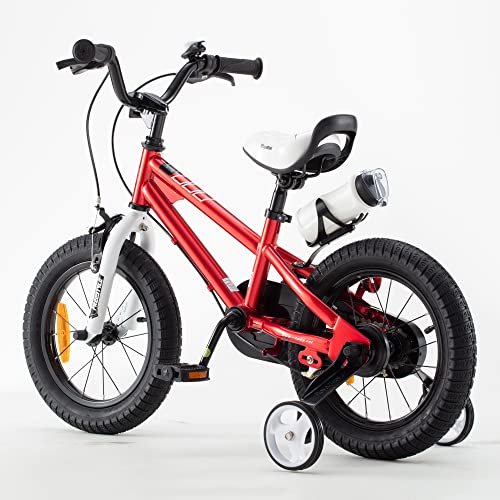 RoyalBaby Bicicletas Infantiles niña niño Freestyle BMX Ruedas auxiliares Bicicleta para niños 14 Pulgadas Rojo