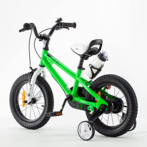 RoyalBaby Bicicletas Infantiles niña niño Freestyle BMX Ruedas auxiliares Bicicleta para niños 14 Pulgadas Verde