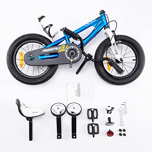 RoyalBaby Bicicletas Infantiles niña niño Freestyle BMX Ruedas auxiliares Bicicleta para niños 16 Pulgadas Azul