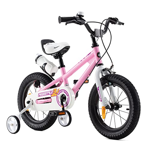 RoyalBaby Bicicletas Infantiles niña niño Freestyle BMX Ruedas auxiliares Bicicleta para niños 16 Pulgadas Rosa