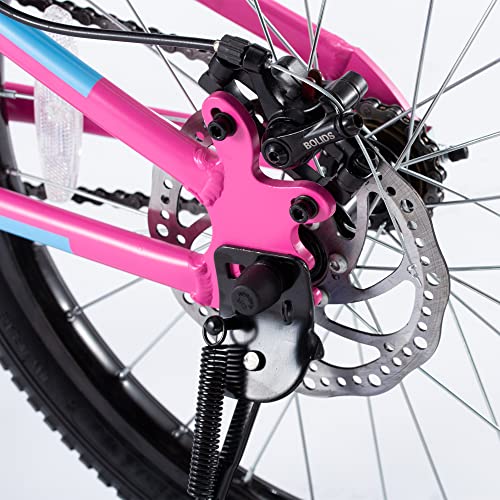 RoyalBaby niños niñas Bicicleta Explorer Bicicleta para 8-12 años suspensión Delantera Bicicleta de Aluminio Bicicletas Infantiles Bicicleta para niños 20 Pulgadas Rosa