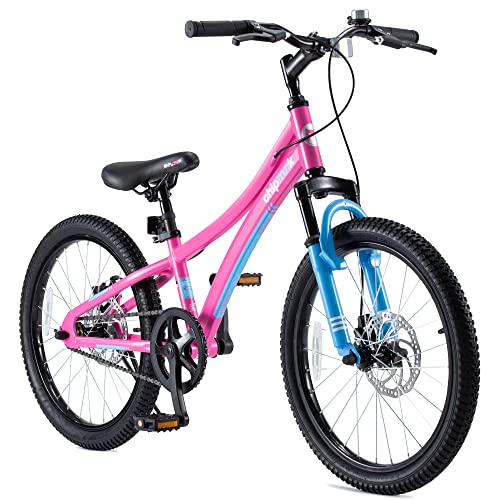 RoyalBaby niños niñas Bicicleta Explorer Bicicleta para 8-12 años suspensión Delantera Bicicleta de Aluminio Bicicletas Infantiles Bicicleta para niños 20 Pulgadas Rosa