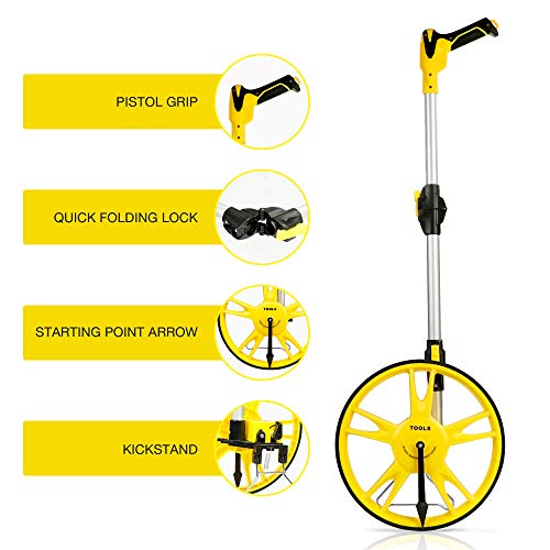 Rueda de MedicióN Plegable, Herramienta de MedicióN de Carreteras de IngenieríA Profesional, Utilizada para Medir La Distancia, (0-9999,9 M)