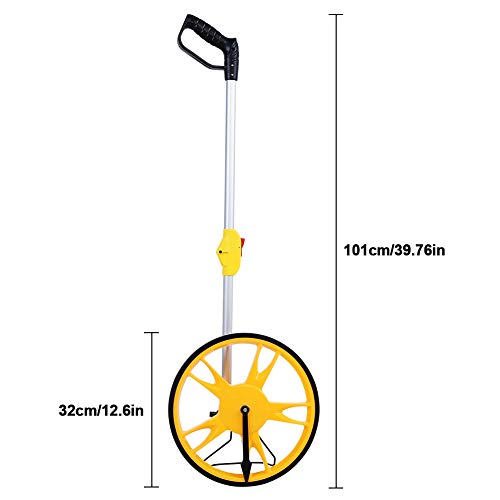 Rueda de medición, rueda de medición mecánica de distancia con mango plegable para medir carreteras terrestres trabajadores