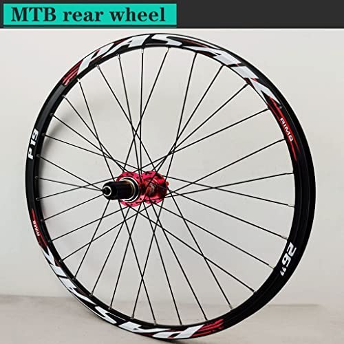 Ruedas MTB 26 Pulgadas 27.5 "29er Liberación Rápida Freno de Disco 24H Ruedas de Llanta Doble Pared Adecuado de 7-11 Velocidades Ruedas de Bicicleta Montaña Cassette ( Color : Rojo , Size : 29 inch )