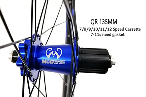 Ruedas MTB Disco Freno Ruedas Juego 26/27.5/29 Pulgadas Bicicleta Montaña Llanta 32H Bici Rueda Liberación Rápida Buje Para 7/8/9/10/11/12 Velocidad Cassette 2055g ( Color : Blue , Size : 27.5'' )