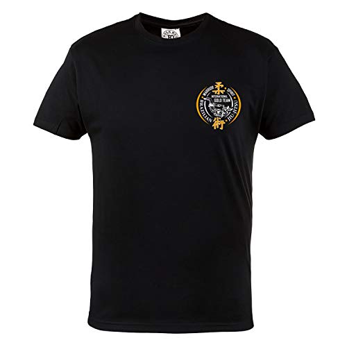 Rule Out Camiseta Ropa de lucha. Brasileño jiu-jitsu. Internacional Dorado Equipo Entrenamiento Gimnasio sportswear. MMA Prenda De Lucha Marciales Artes Informal - Negro, Small