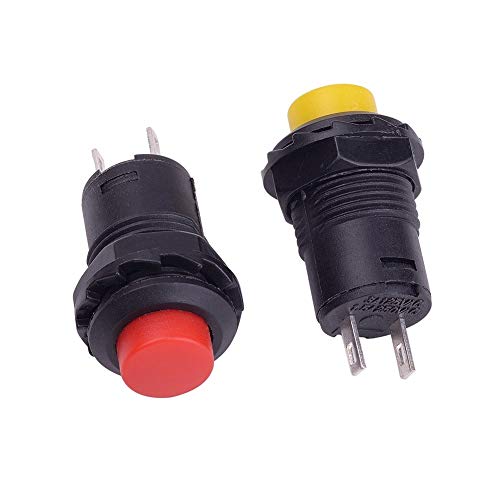 Runcci-Yun 25pcs Pulsador 12mm,Pulsadores Electricos Boton,Pulsador Mini,Pulsador Redondo,Interruptor Momentaneo 12v, Para Trompeta De Coche, Pc, Lámpara De Mesa, Timbre De Casa