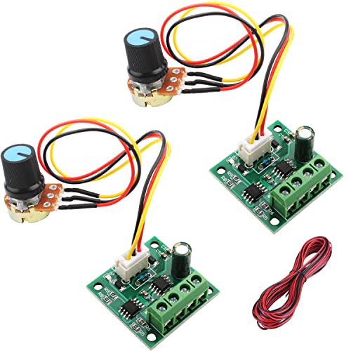 RUNCCI-YUN 2Pcs 1.8v 3v 5v 6v 7.2v 12v 2A DC Controlador de Velocidad del Motor(PWM) Interruptor de Controlador Ajustable,regulador de voltaje 12v, potenciometro 12v