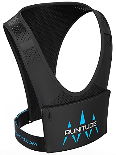 Runitude Chaleco de Running Porta Teléfono - Mochila para Móvil para Correr - Reflectante, Ligera, Bolsa Impermeable, Bolsillo para Llaves (Hombre y Mujer)