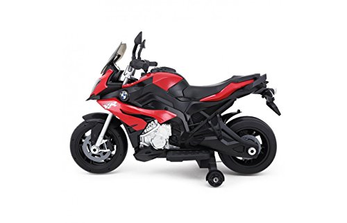 RunRunToys Moto BMW Eléctrica 12V Recomendada a Partir +3 Años con Luces y Entrada para Música, Color Rojo (Herrajes Multimec 4019)