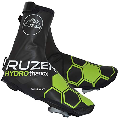 RUZER Bicicleta de Ciclismo Cubrebotas Impermeables Resistente al Viento Resistente a la Intemperie Cubre protección Reflectante Cubiertas de Neopreno Kevlar (Grande-XL: UK9/EU43 to UK12/EU47)