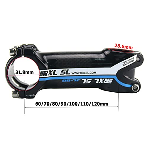 RXL SL potencias Carbono Carretera 31.8mm 3K Brillante Azul Potencia para la Bicicleta MTB 100mm