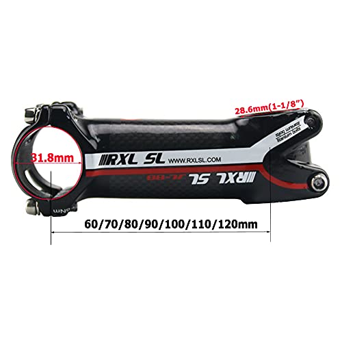 RXL SL potencias MTB Carbono 31.8mm 3K Brillante Rojo Fibra de Carbon+Aleación de Aluminio Potencia Bicicleta Carretera 80mm