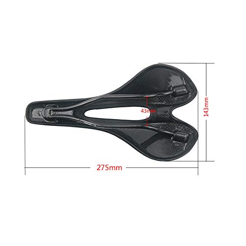 RXL SL sillines Bicicleta, MTB sillín de Cuero de Bicicleta 3k monturas de Fibra de Carbono 7 * 10 mm Asiento Delantero Estera de Bicicleta de montaña sillín de Gel de(275 * 143mm) Cuero Suave