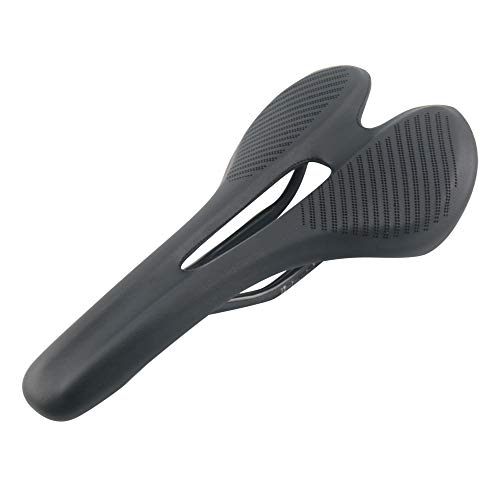 RXL SL sillines Bicicleta, MTB sillín de Cuero de Bicicleta 3k monturas de Fibra de Carbono 7 * 10 mm Asiento Delantero Estera de Bicicleta de montaña sillín de Gel de(275 * 143mm) Cuero Suave