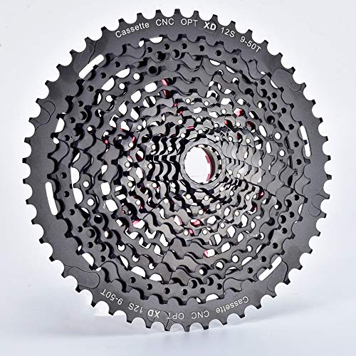 Ryet MTB 12 Velocidad 9-50T CASSETE DE Bicicleta 12V XD CASSETE Negro 535G 9-50T Freewheel 12s Cassette K7 12V Ultimate Ultimate (Color : XD 12s 9 50T)