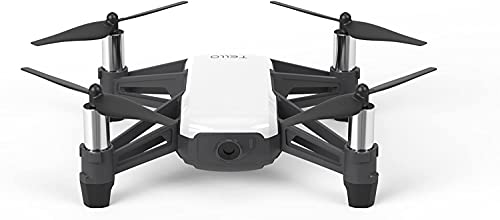Ryze Dji Tello Mini Dron Ideal para Videos Cortos con Tomas EZ, Gafas VR y Compatibilidad con Dispositivos de Juego, Transmisión HD de 720p y Alcance de 100 Metros, Negro/ Blanco