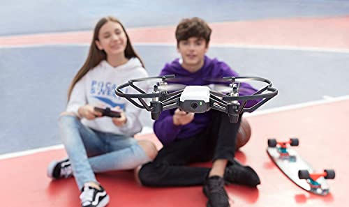 Ryze Dji Tello Mini Dron Ideal para Videos Cortos con Tomas EZ, Gafas VR y Compatibilidad con Dispositivos de Juego, Transmisión HD de 720p y Alcance de 100 Metros, Negro/ Blanco