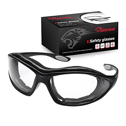 SAFEYEAR Gafas de Seguridad Antiempañamiento -SG002 Gafas Protectoras trabajo Bicicleta con Protección UV laboral laboratorio graduadas conluz nerf antivaho ordenador para cortar cebolla deporte diodo