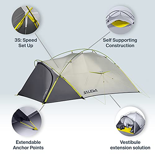 Salewa Litetrek II Tienda de Doble Pared para 2 Personas, Gris Claro/Cactus, Talla Única