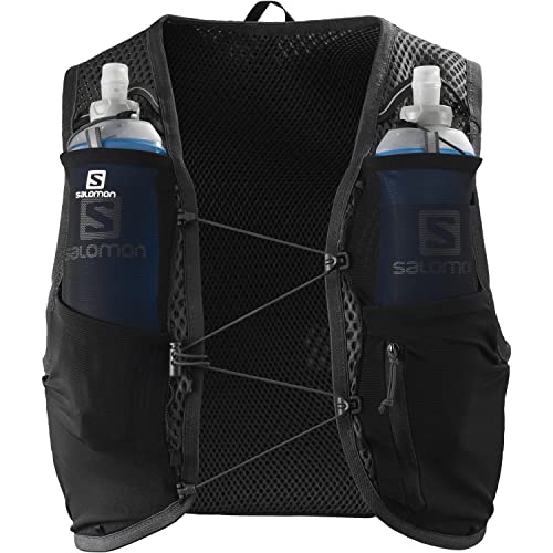 Salomon Active Skin 4 Chaleco de hidratación unisex con capacidad de 4 L Trail Runnning Senderismo, incluye 2 botellas flexibles