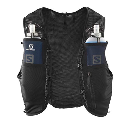 SALOMON ADV Hydra Vest 4 Chaleco de hidratación 4L, 2 Botellas SoftFlask 500 ml Incluidas, Unisex-Adult, Negro, M + Soft Flask Bidón Flexible 500ML Trail Running Senderismo